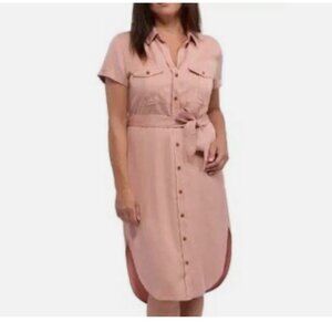 Teddi Rose Women's Tencel Shirt Dress Color Terra Cotta